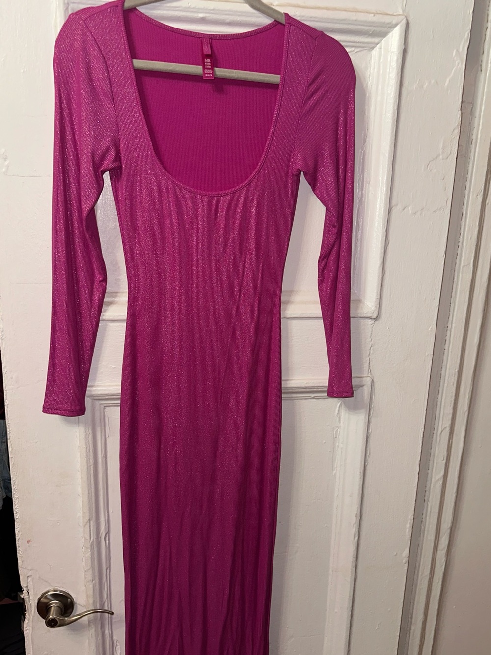 Fitted Pink Maxi Dress - Women's Elegant Evening Gown - Picture 2 of 4